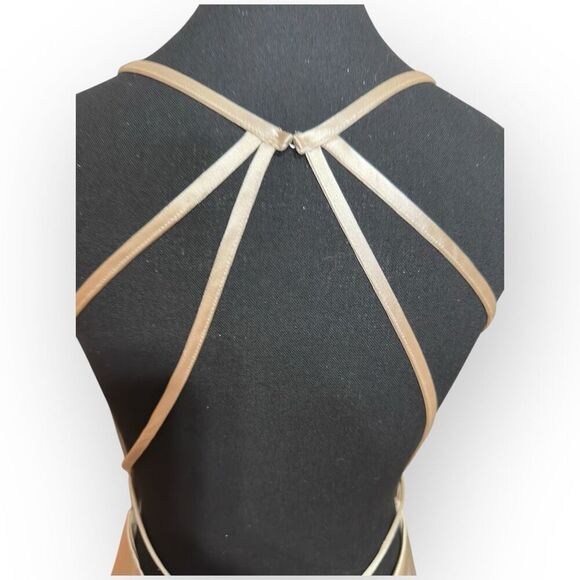 NWOT City Triangles Womens Satin Maxi Dress Champagne Size XS - Picture 8 of 10